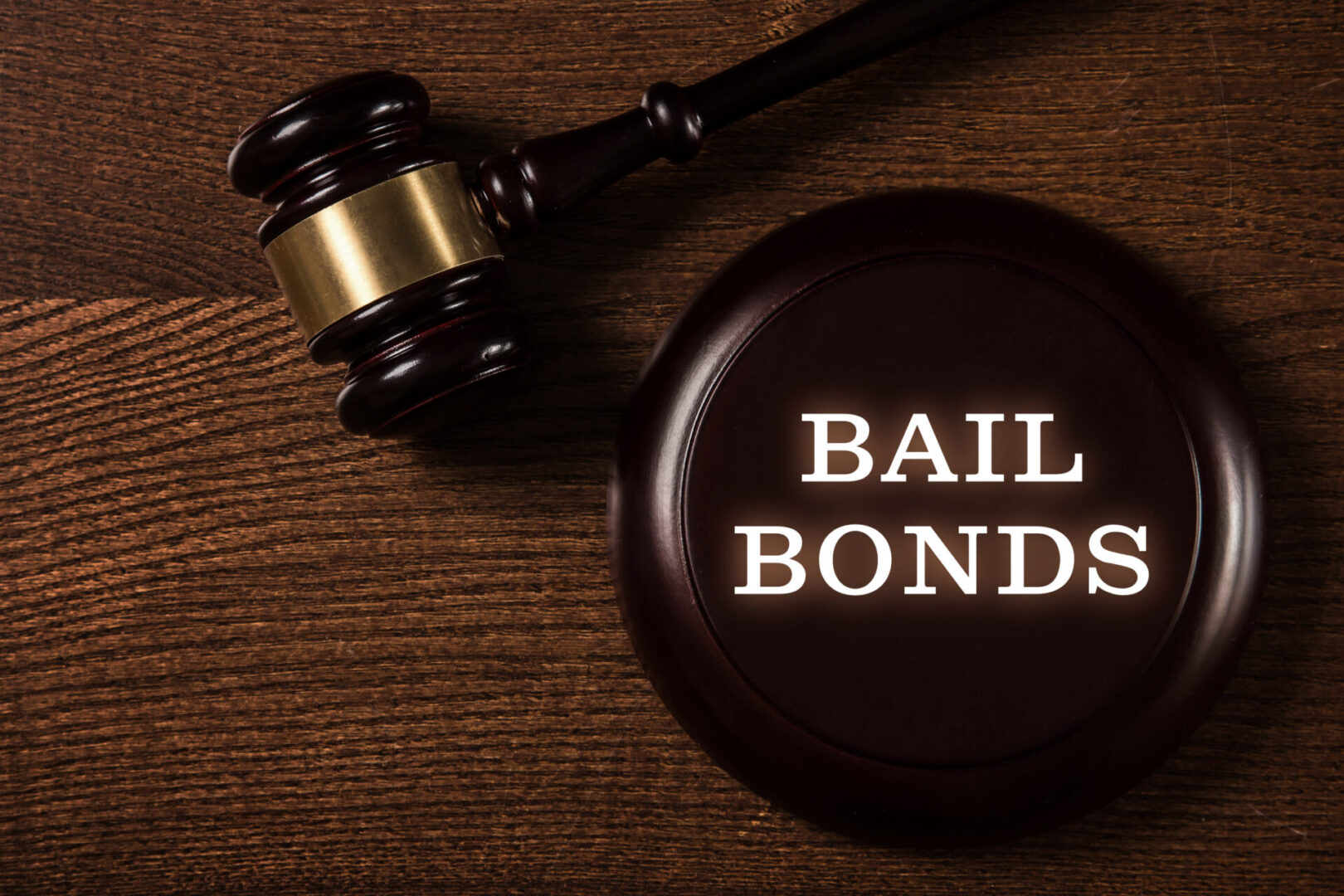 Gavel and bail bonds concept